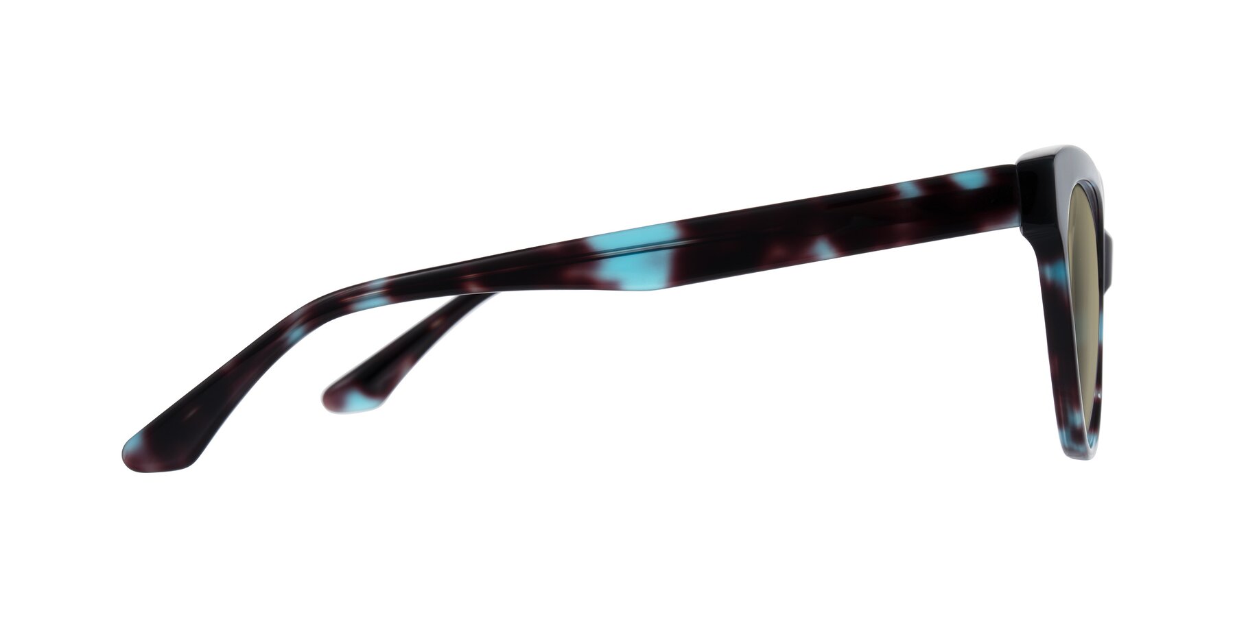 Side of Carrick in Blue Shadow with Light Champagne Tinted Lenses