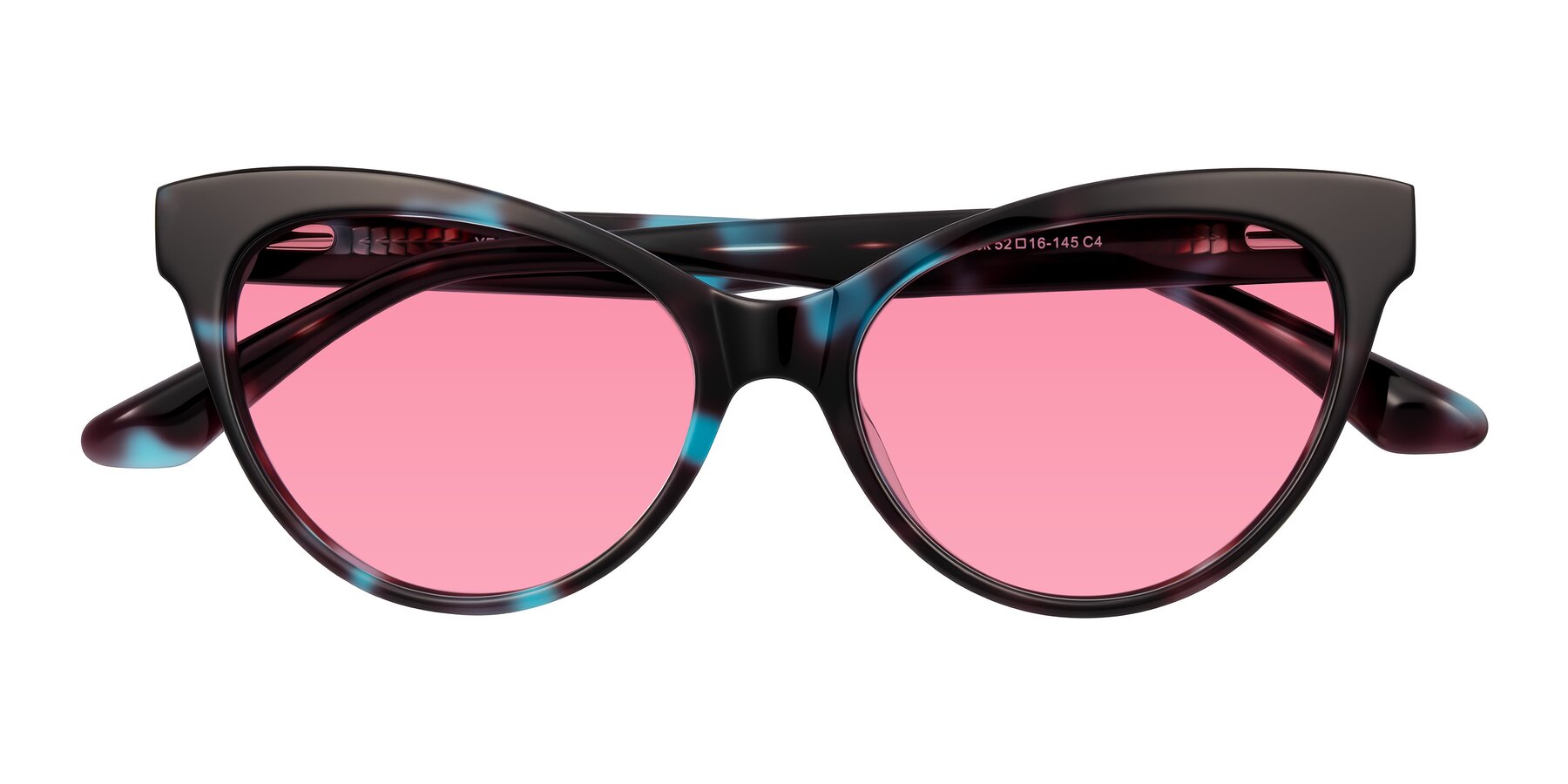 Folded Front of Carrick in Blue Shadow with Pink Tinted Lenses