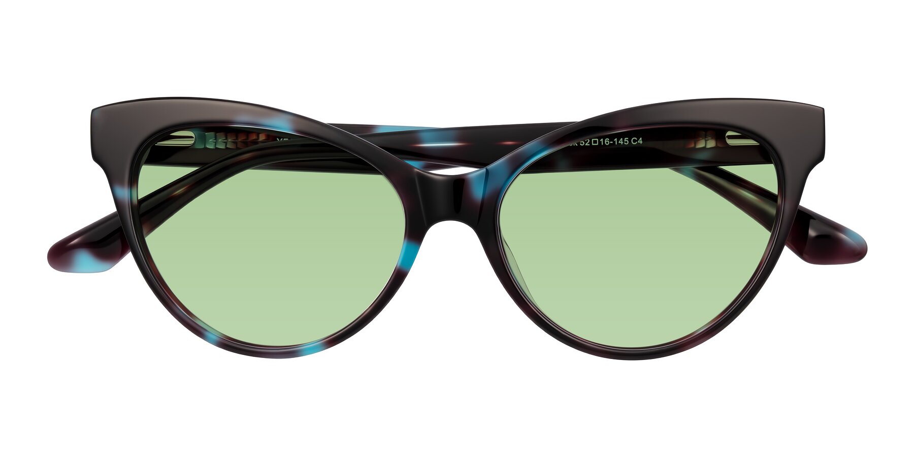 Folded Front of Carrick in Blue Shadow with Medium Green Tinted Lenses