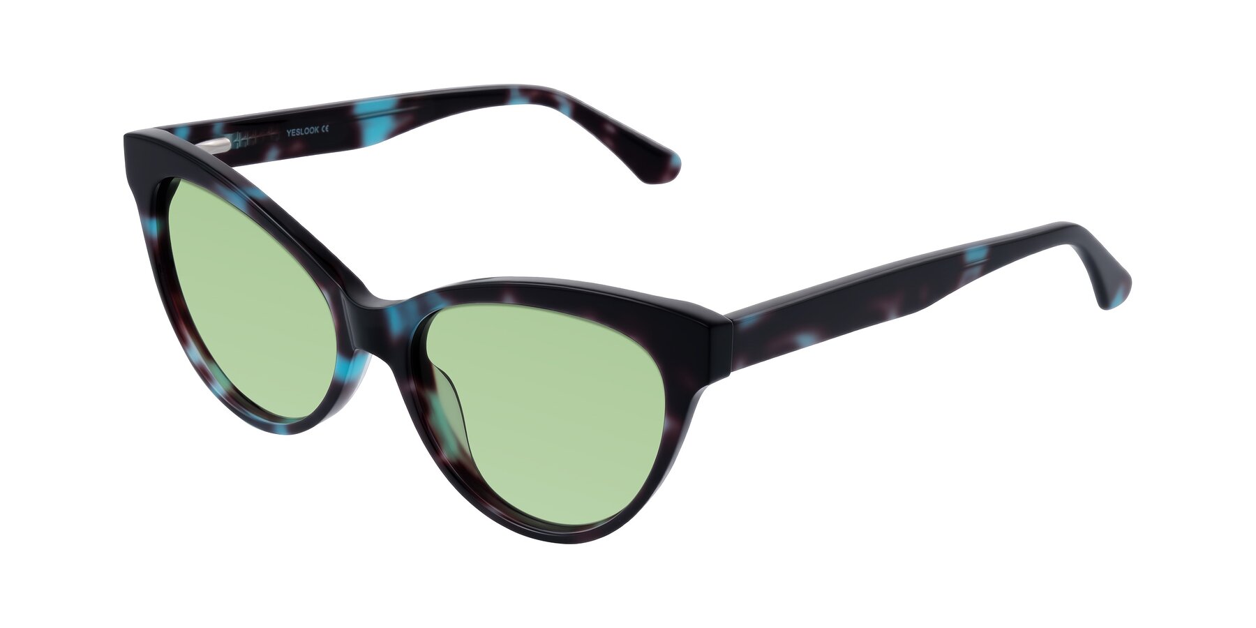 Angle of Carrick in Blue Shadow with Medium Green Tinted Lenses