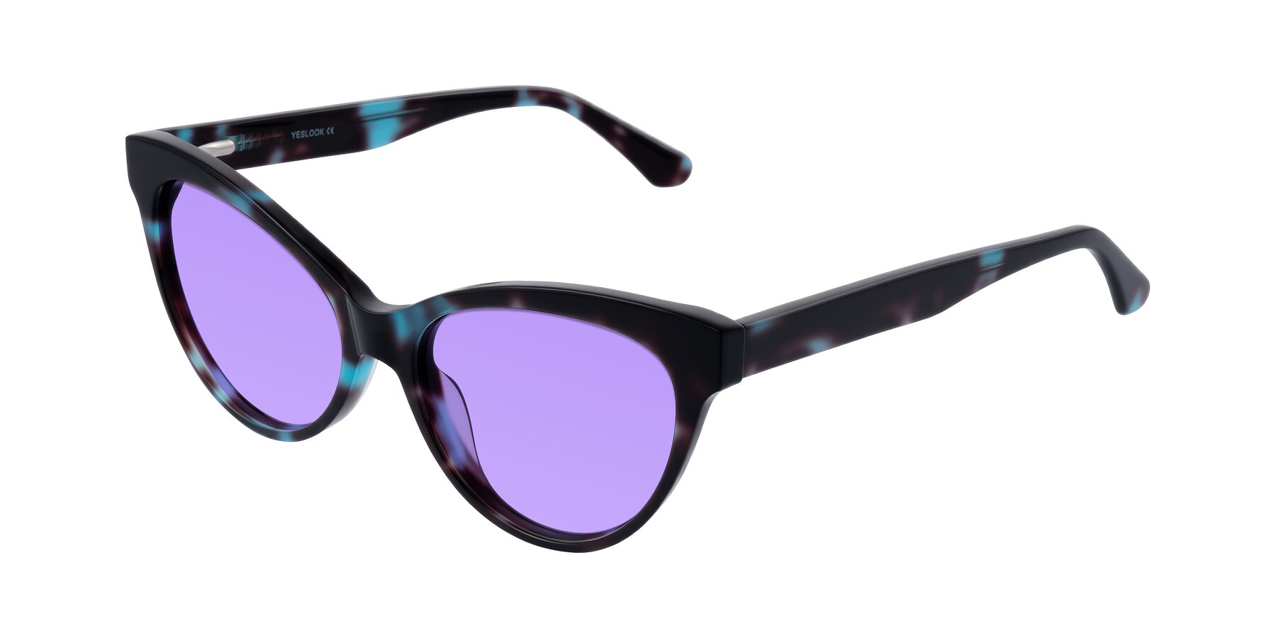 Angle of Carrick in Blue Shadow with Medium Purple Tinted Lenses