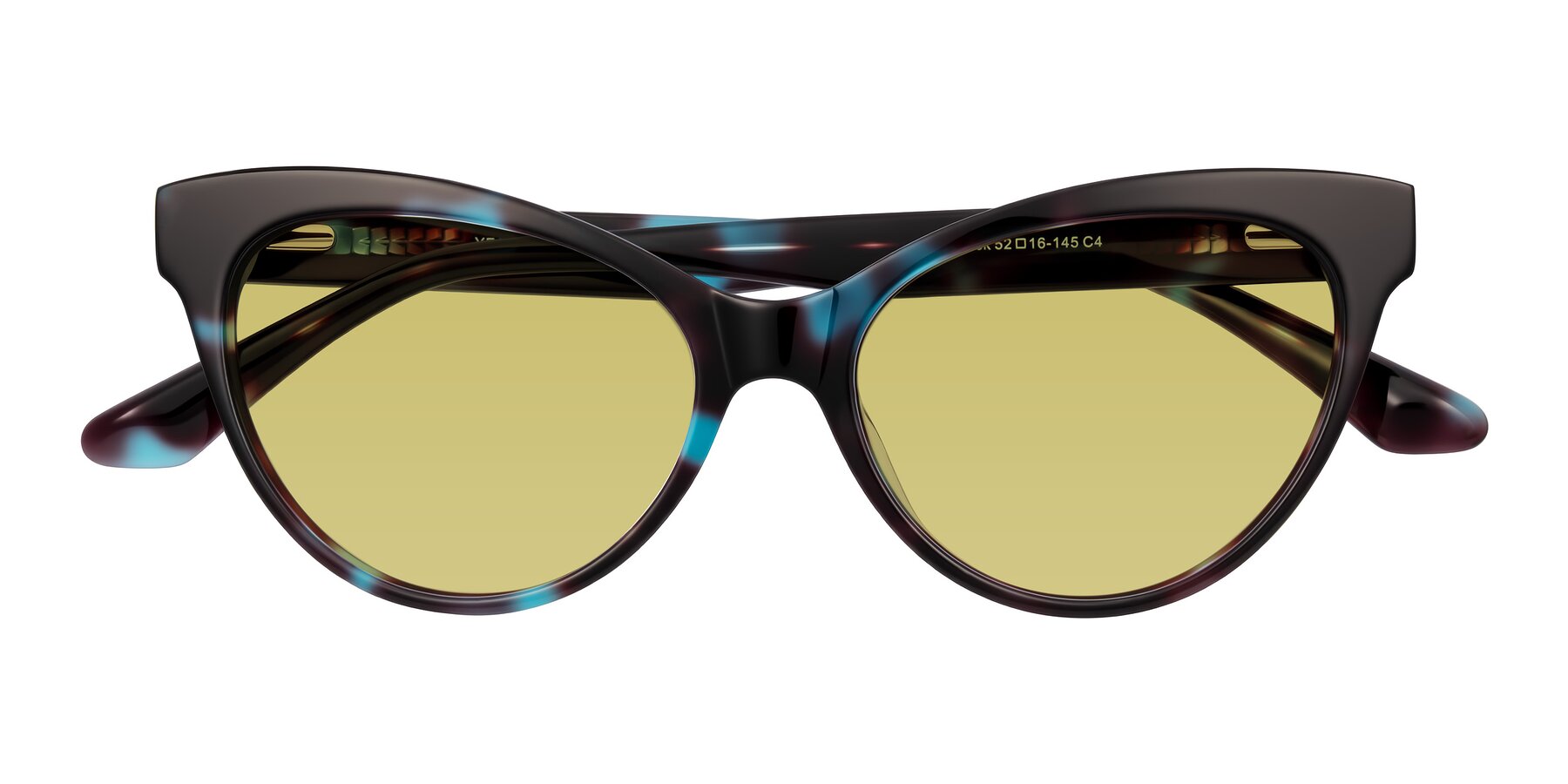Folded Front of Carrick in Blue Shadow with Medium Champagne Tinted Lenses