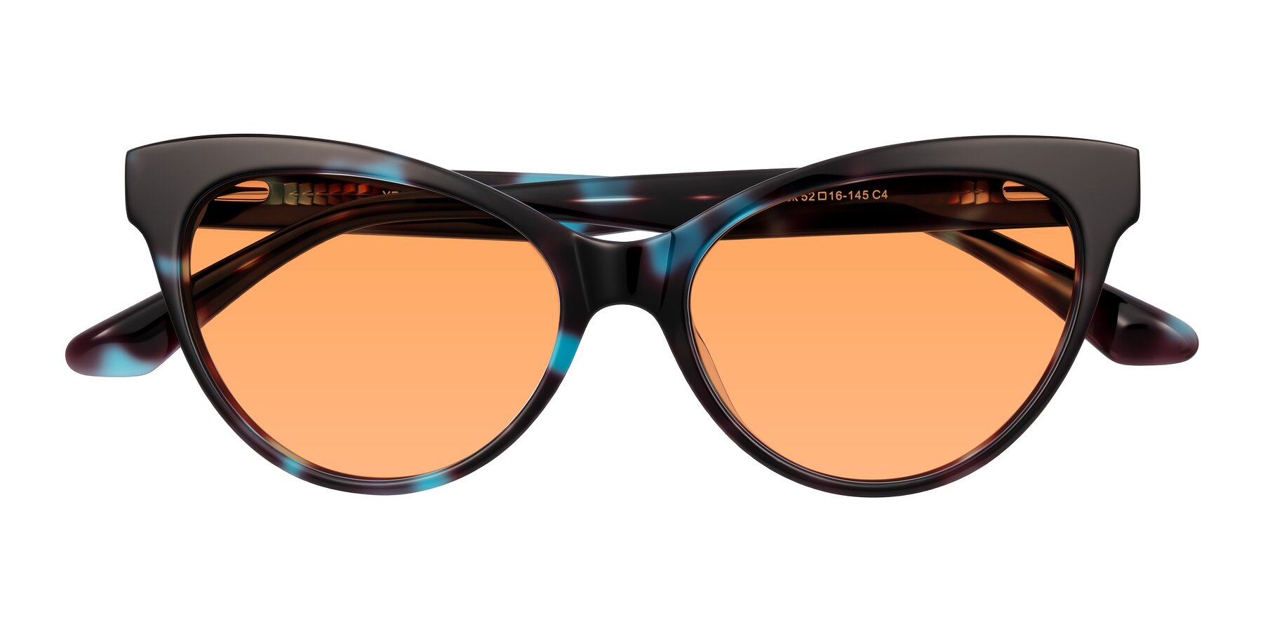 Folded Front of Carrick in Blue Shadow with Medium Orange Tinted Lenses