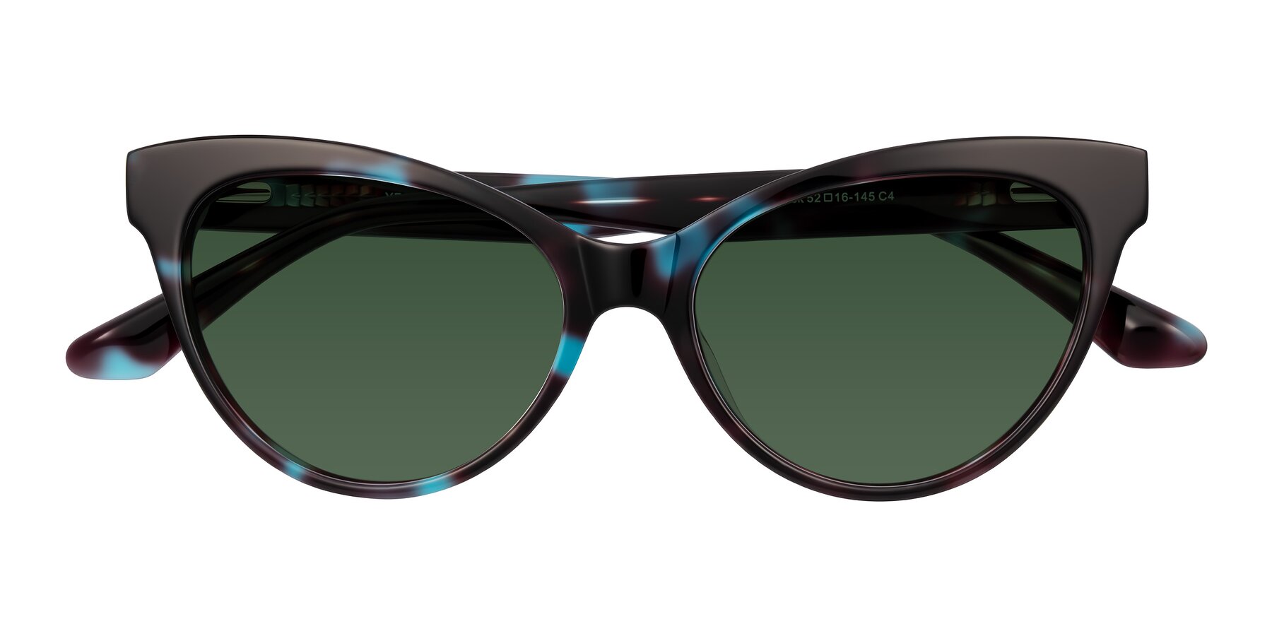 Folded Front of Carrick in Blue Shadow with Green Tinted Lenses