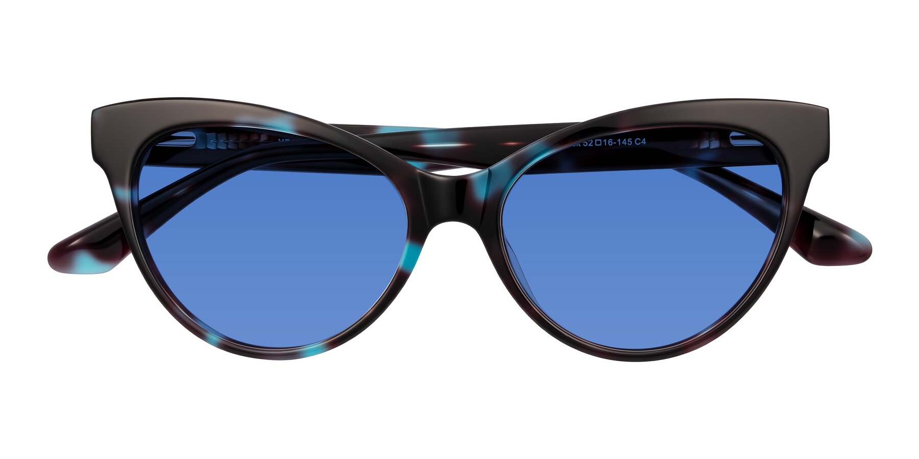 Folded Front of Carrick in Blue Shadow with Blue Tinted Lenses