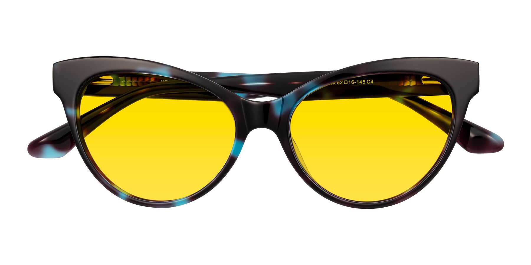 Folded Front of Carrick in Blue Shadow with Yellow Tinted Lenses