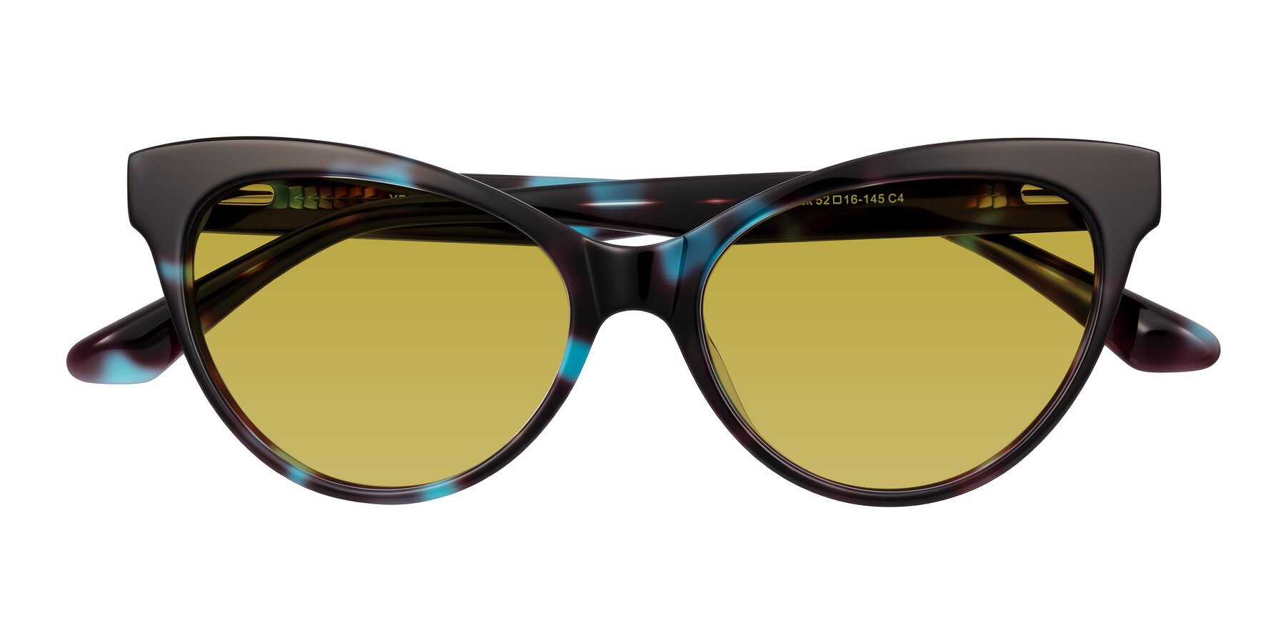 Folded Front of Carrick in Blue Shadow with Champagne Tinted Lenses