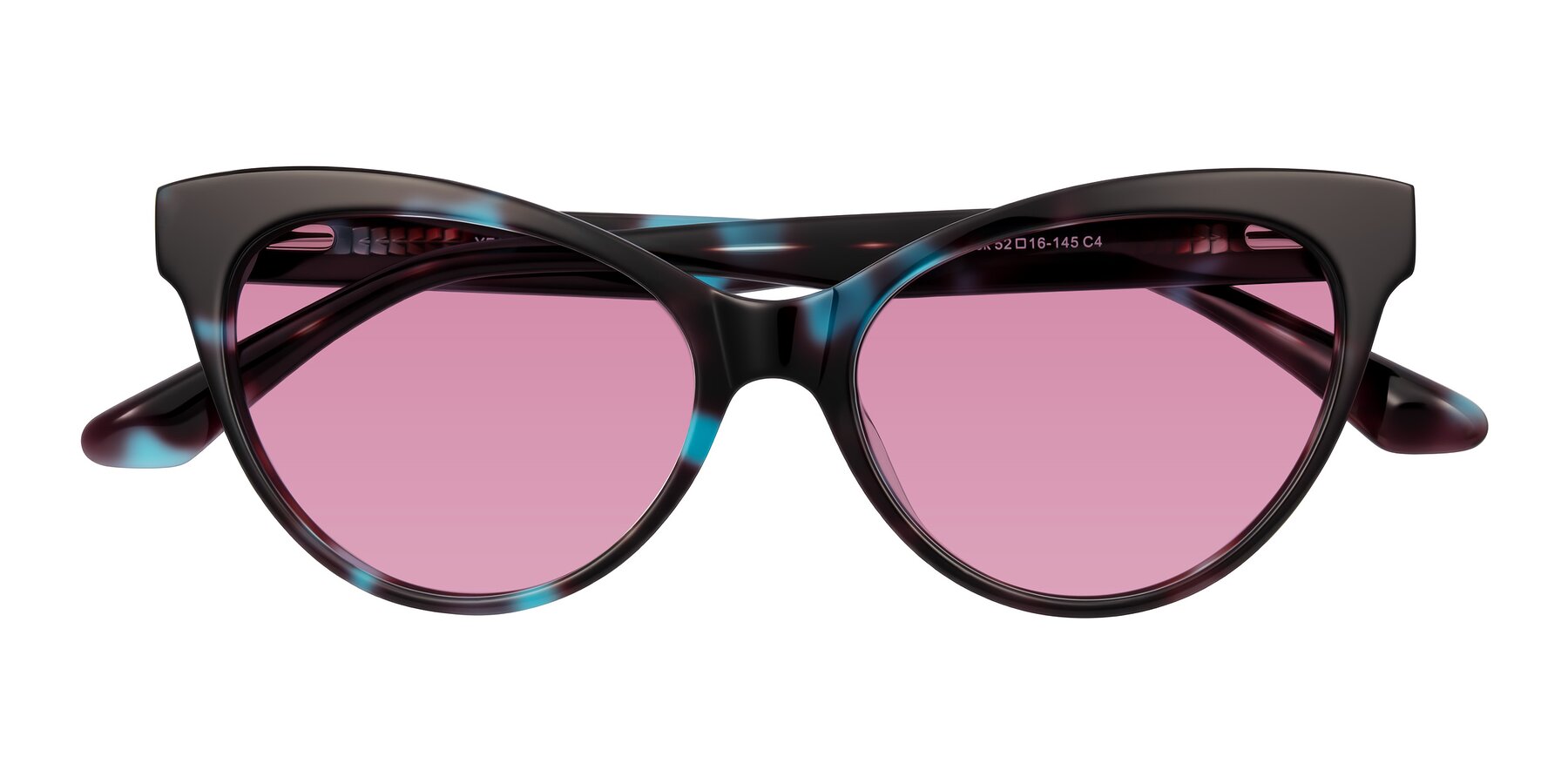 Folded Front of Carrick in Blue Shadow with Medium Wine Tinted Lenses