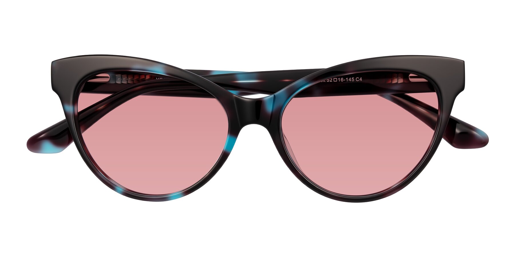 Folded Front of Carrick in Blue Shadow with Medium Garnet Tinted Lenses