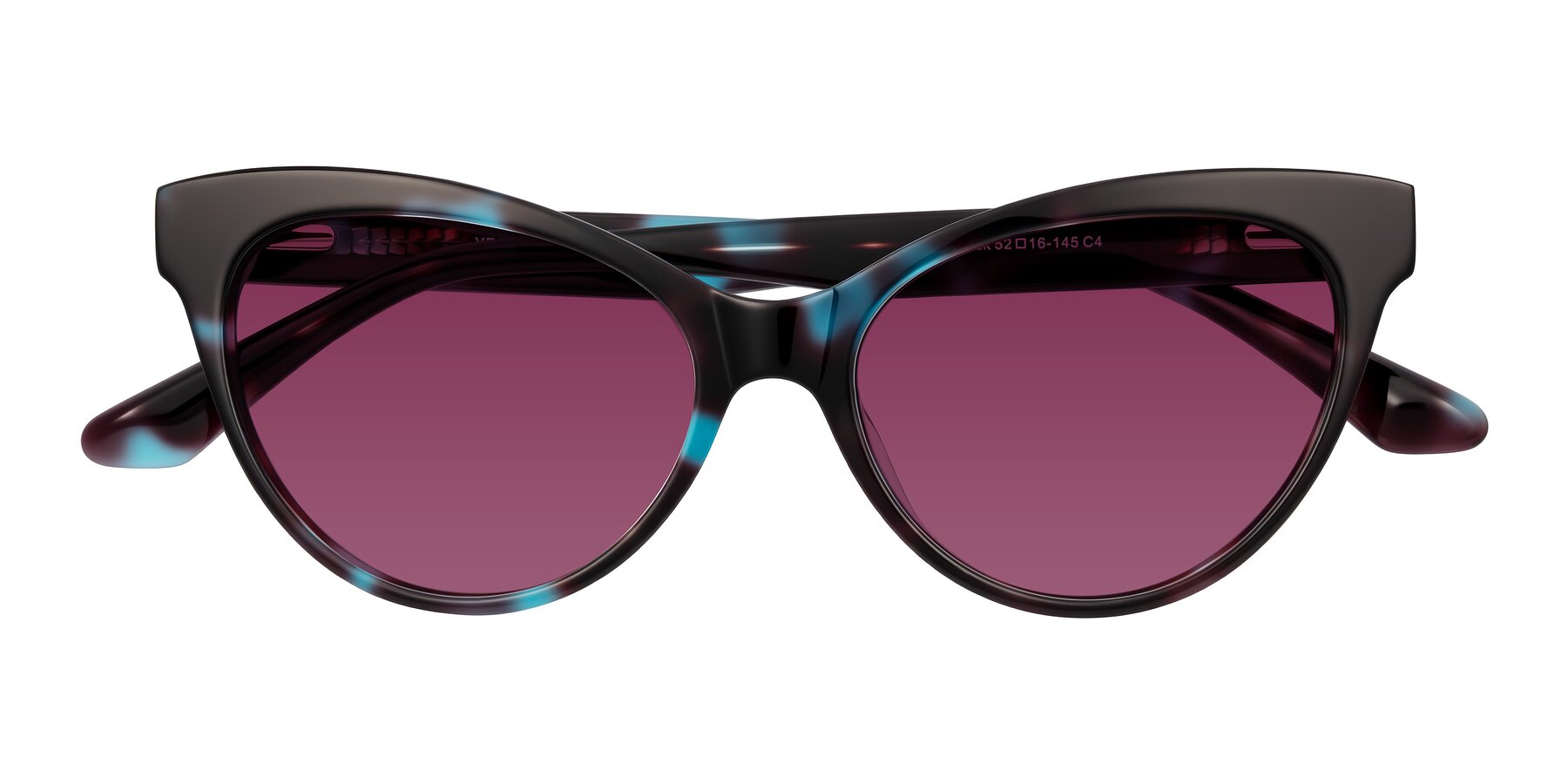 Folded Front of Carrick in Blue Shadow with Wine Tinted Lenses