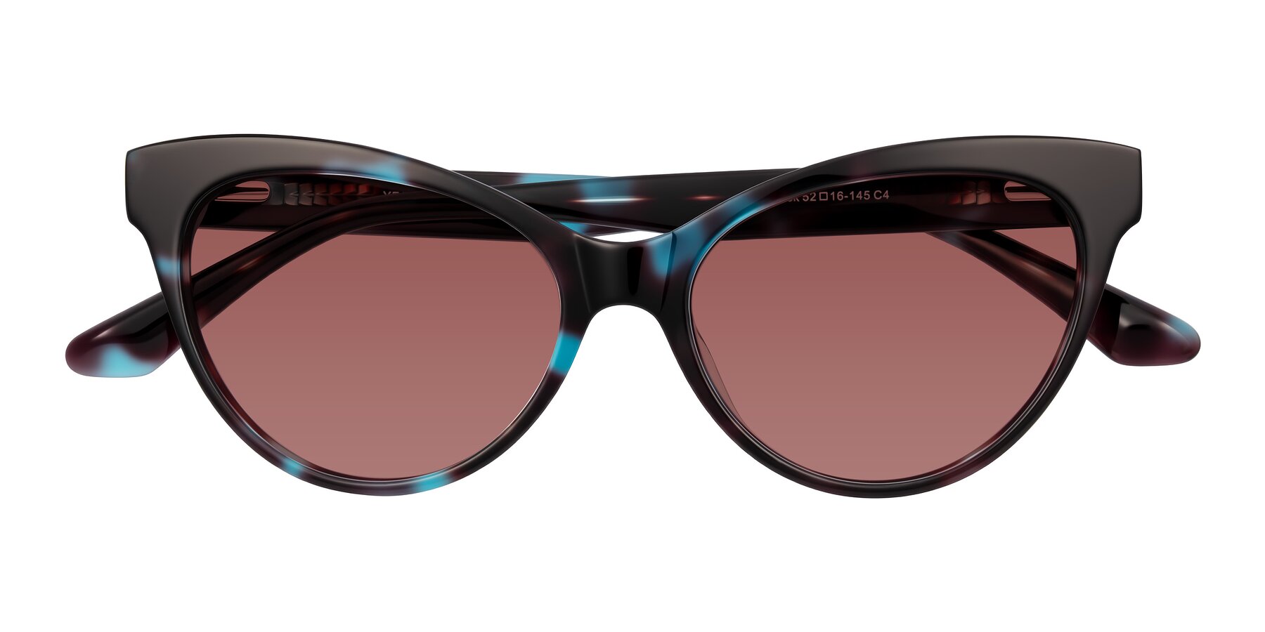 Folded Front of Carrick in Blue Shadow with Garnet Tinted Lenses