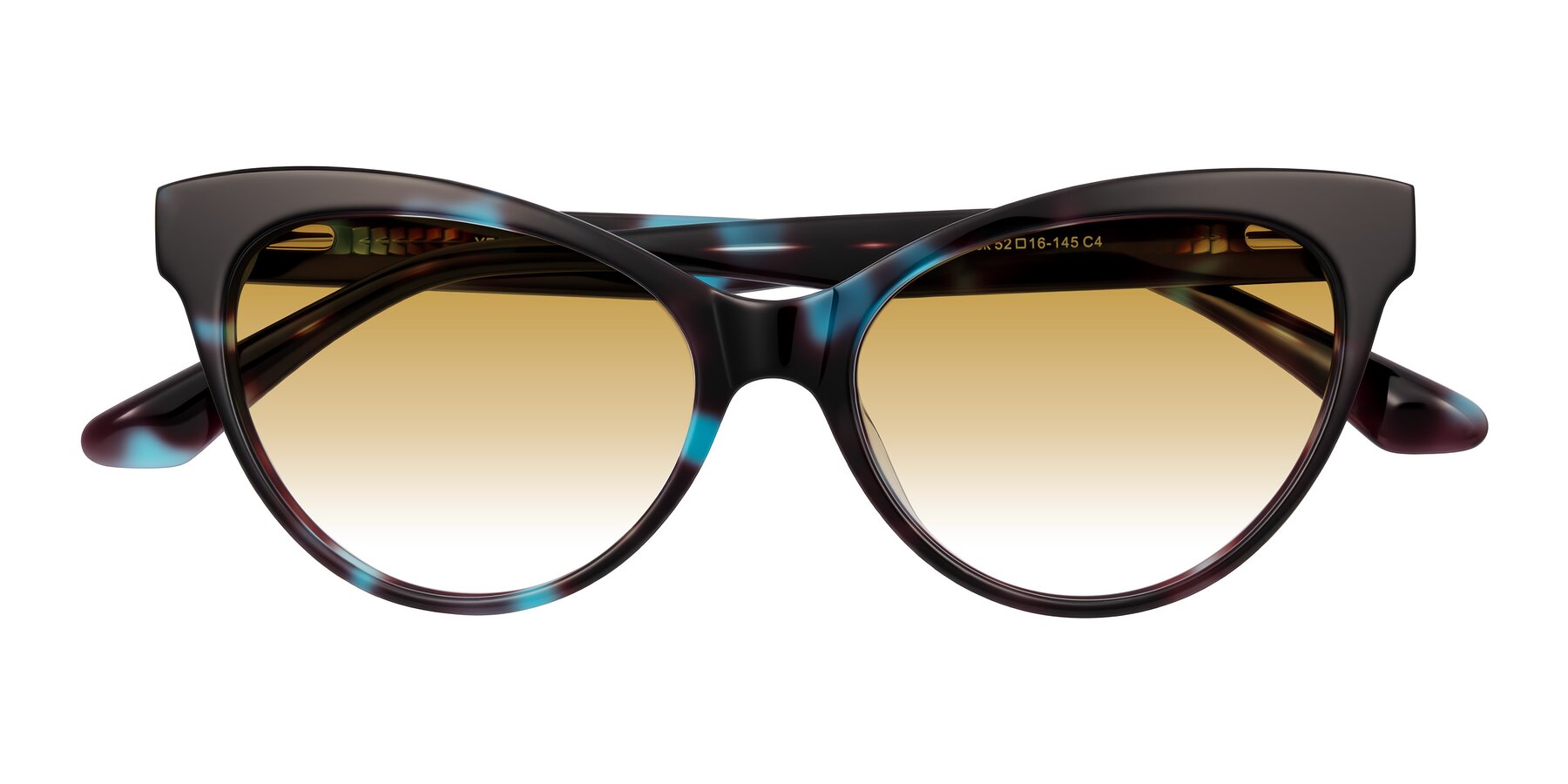 Folded Front of Carrick in Blue Shadow with Champagne Gradient Lenses