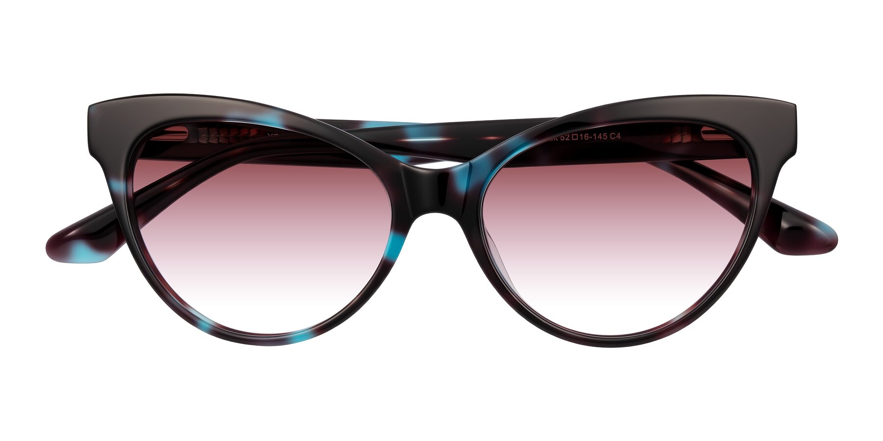 Folded Front of Carrick in Blue Shadow with Garnet Gradient Lenses