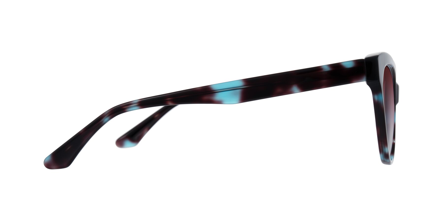 Side of Carrick in Blue Shadow with Garnet Gradient Lenses