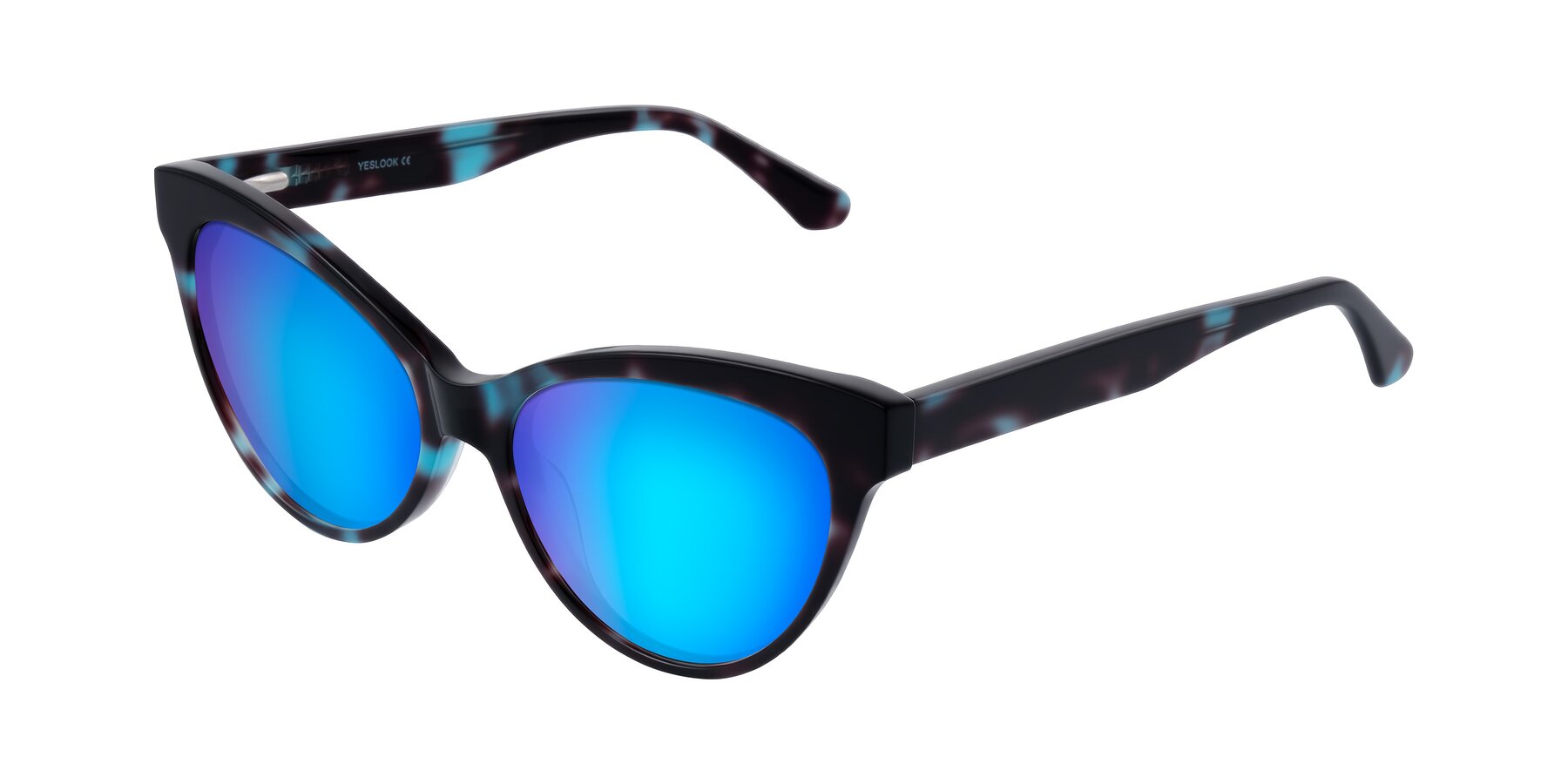 Angle of Carrick in Blue Shadow with Blue Mirrored Lenses