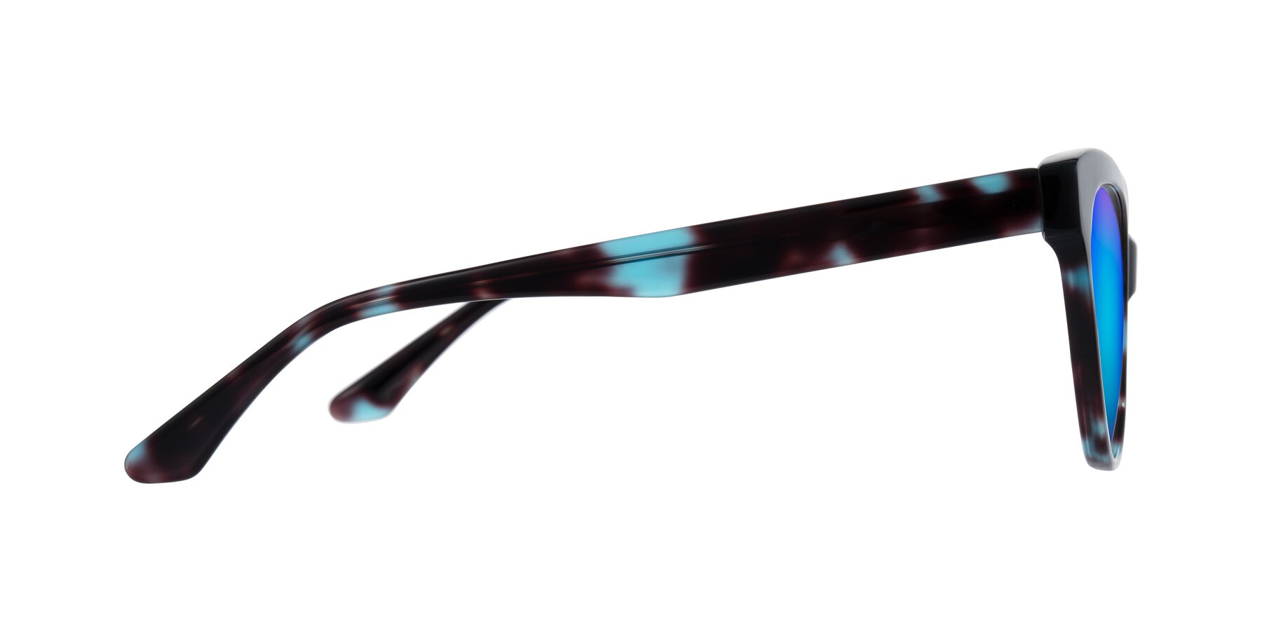 Side of Carrick in Blue Shadow with Blue Mirrored Lenses