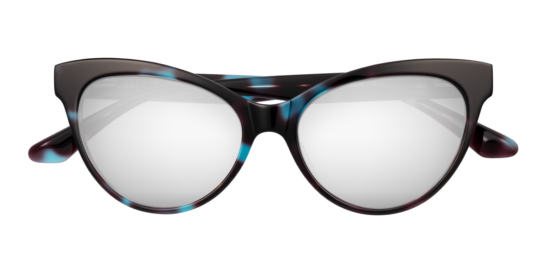 Folded Front of Carrick in Blue Shadow with Silver Mirrored Lenses