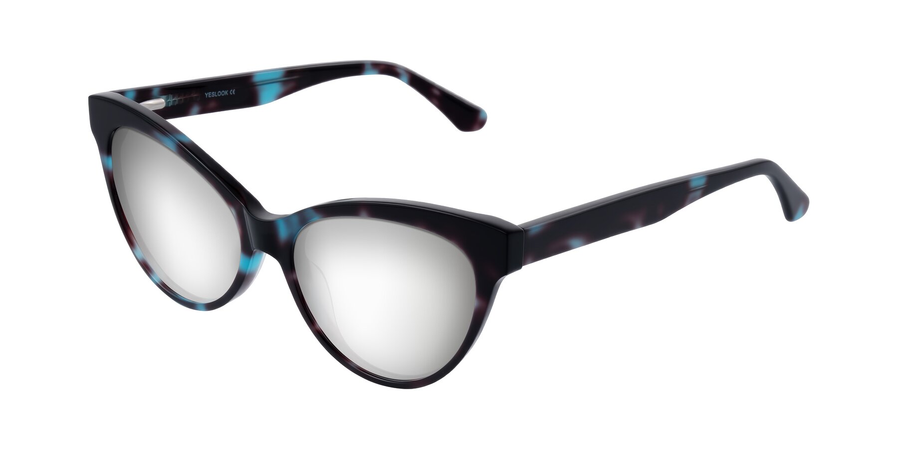 Angle of Carrick in Blue Shadow with Silver Mirrored Lenses