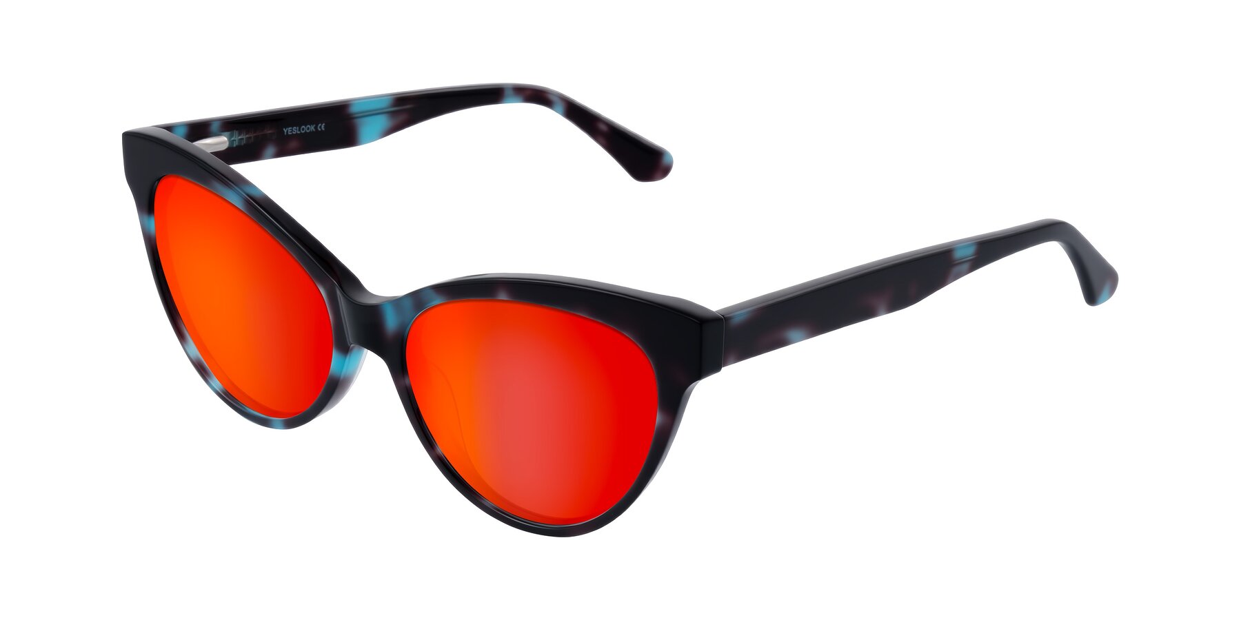 Angle of Carrick in Blue Shadow with Red Gold Mirrored Lenses