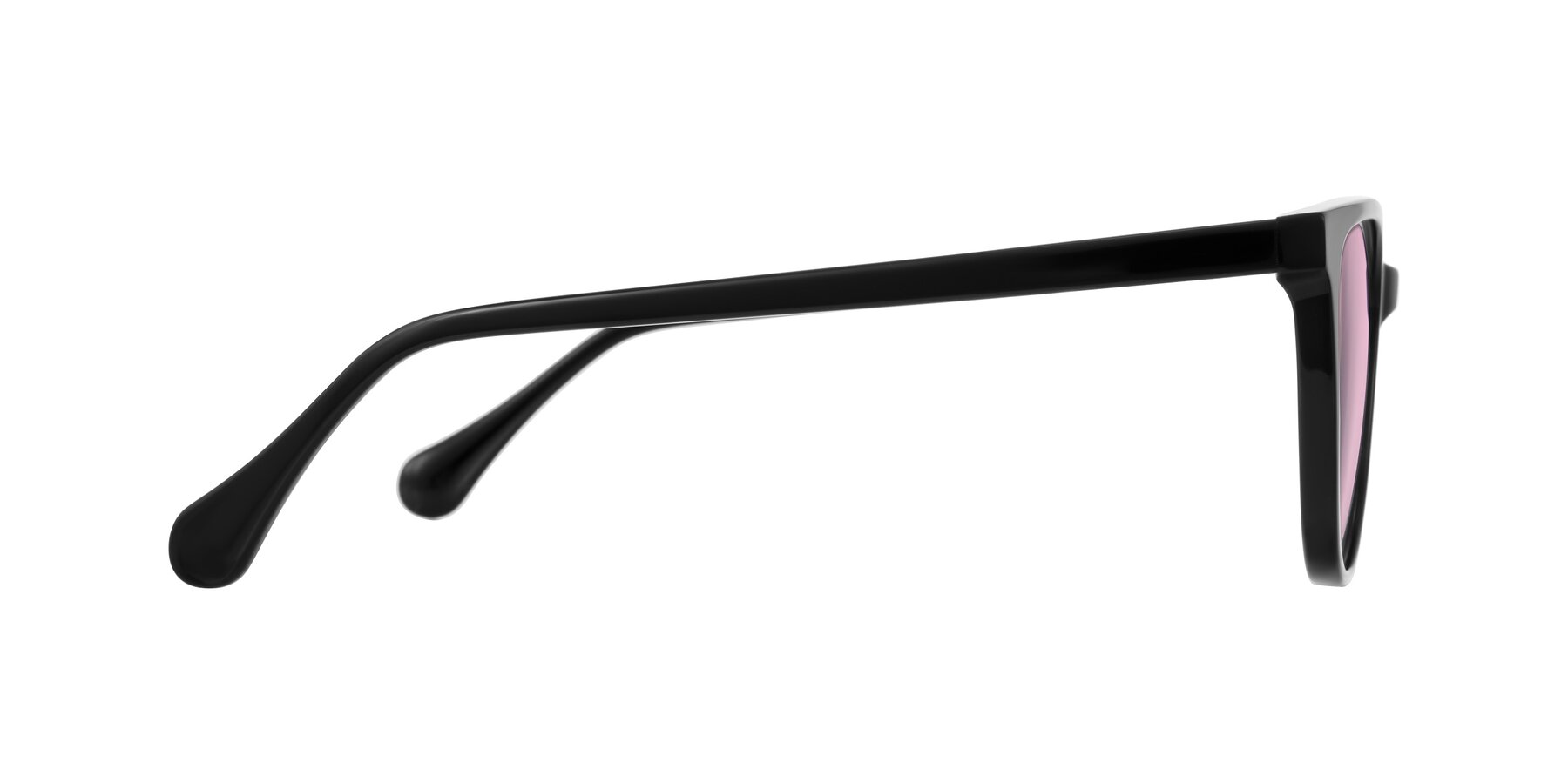 Side of Glenroe in Black with Light Pink Tinted Lenses
