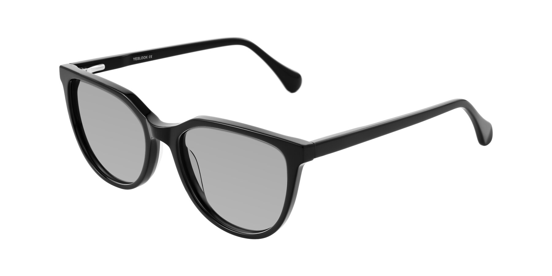 Angle of Glenroe in Black with Light Gray Tinted Lenses