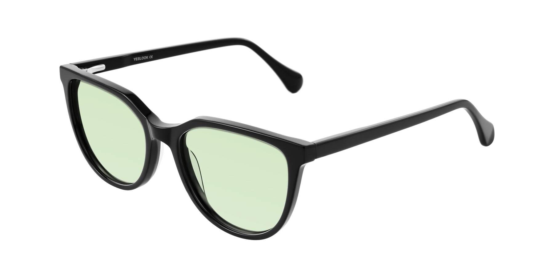 Angle of Glenroe in Black with Light Green Tinted Lenses