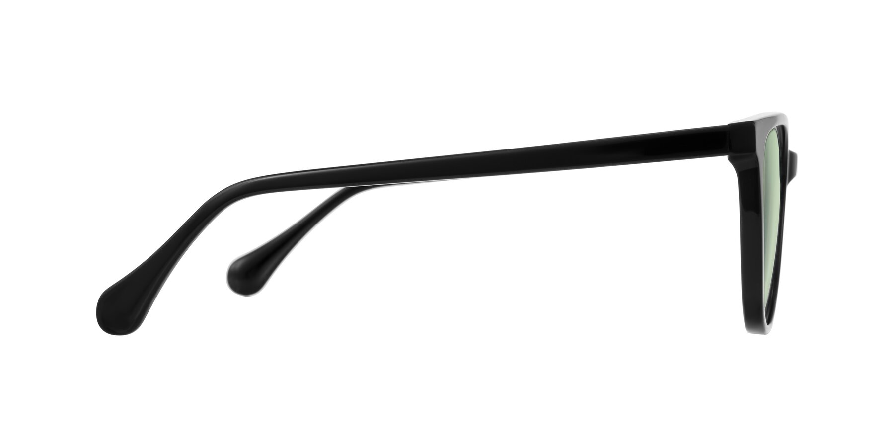 Side of Glenroe in Black with Light Green Tinted Lenses