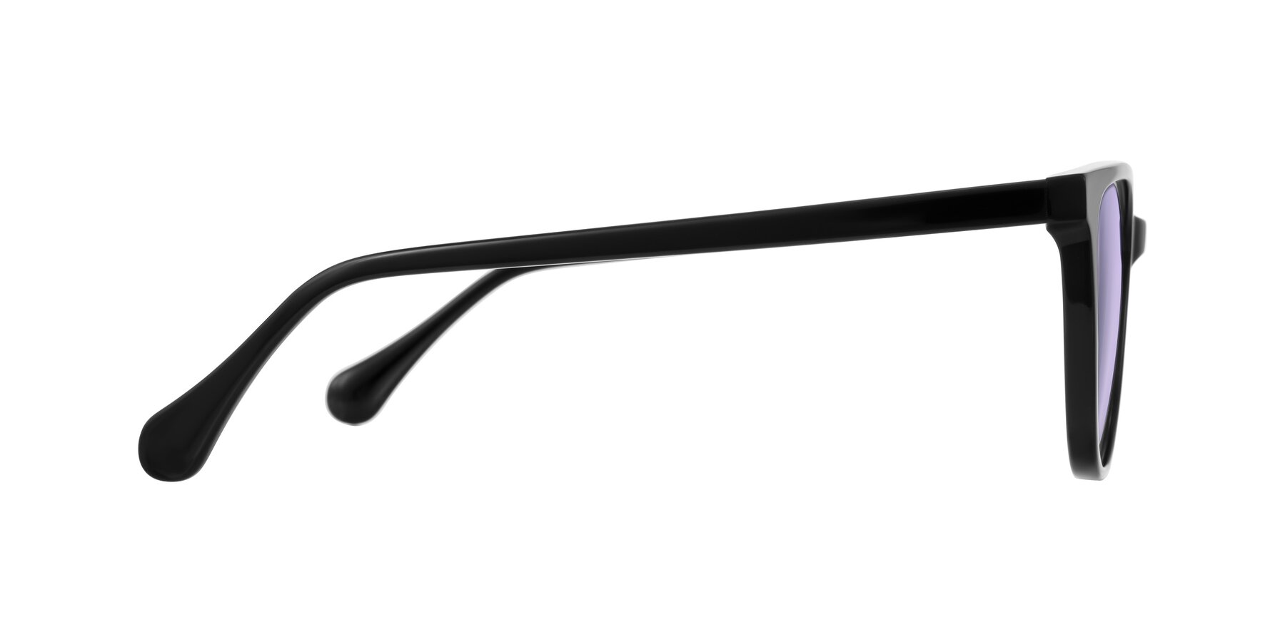 Side of Glenroe in Black with Light Purple Tinted Lenses