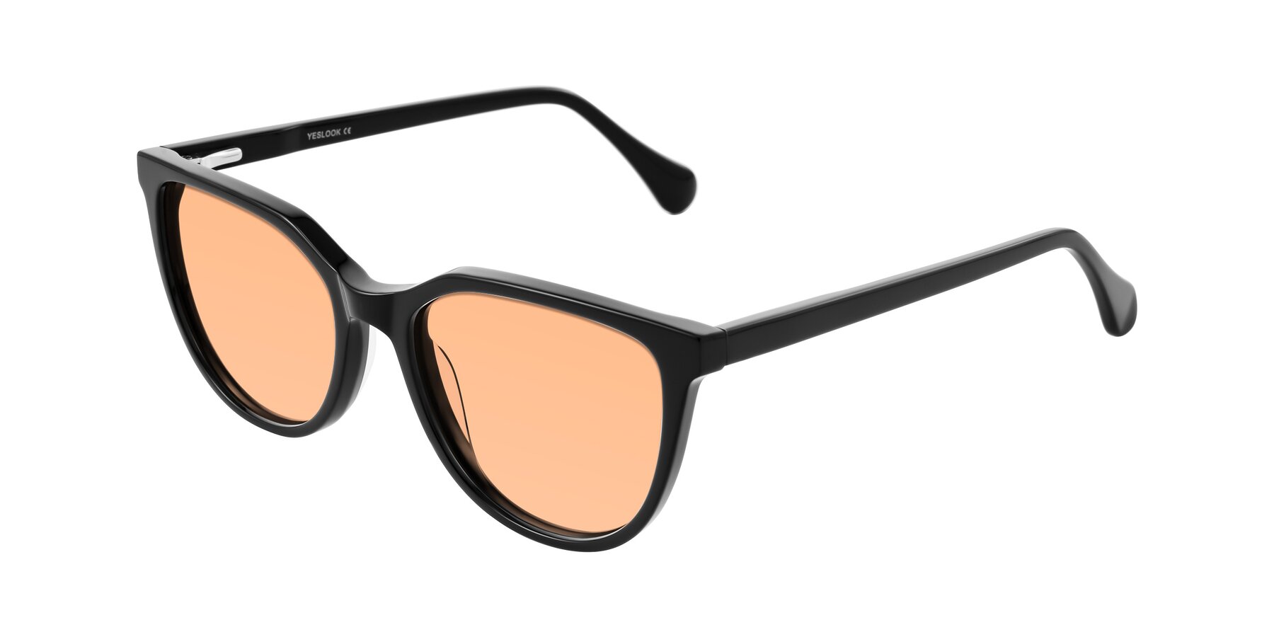 Angle of Glenroe in Black with Light Orange Tinted Lenses