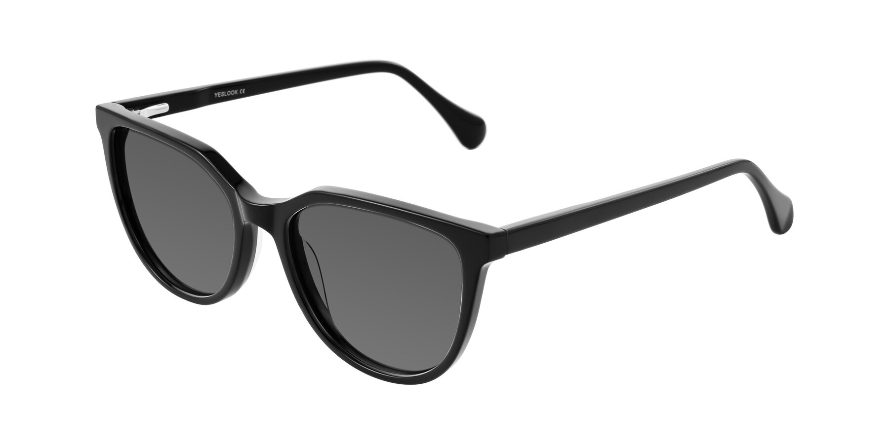 Angle of Glenroe in Black with Medium Gray Tinted Lenses
