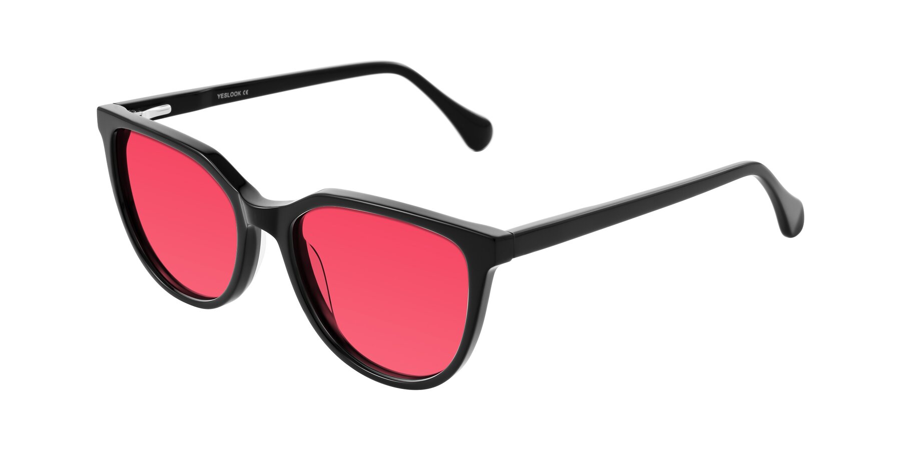 Angle of Glenroe in Black with Red Tinted Lenses