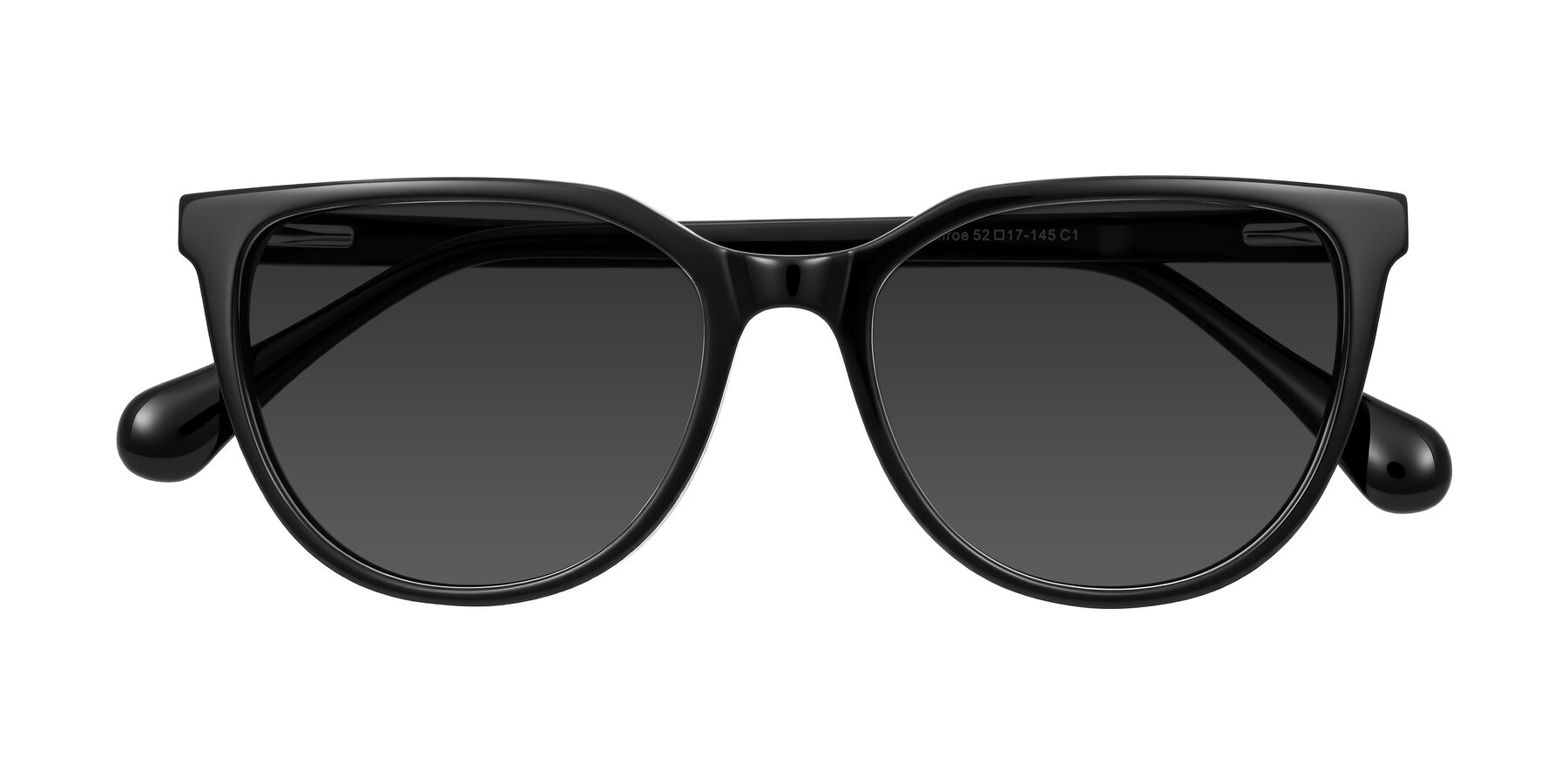 Folded Front of Glenroe in Black with Gray Tinted Lenses