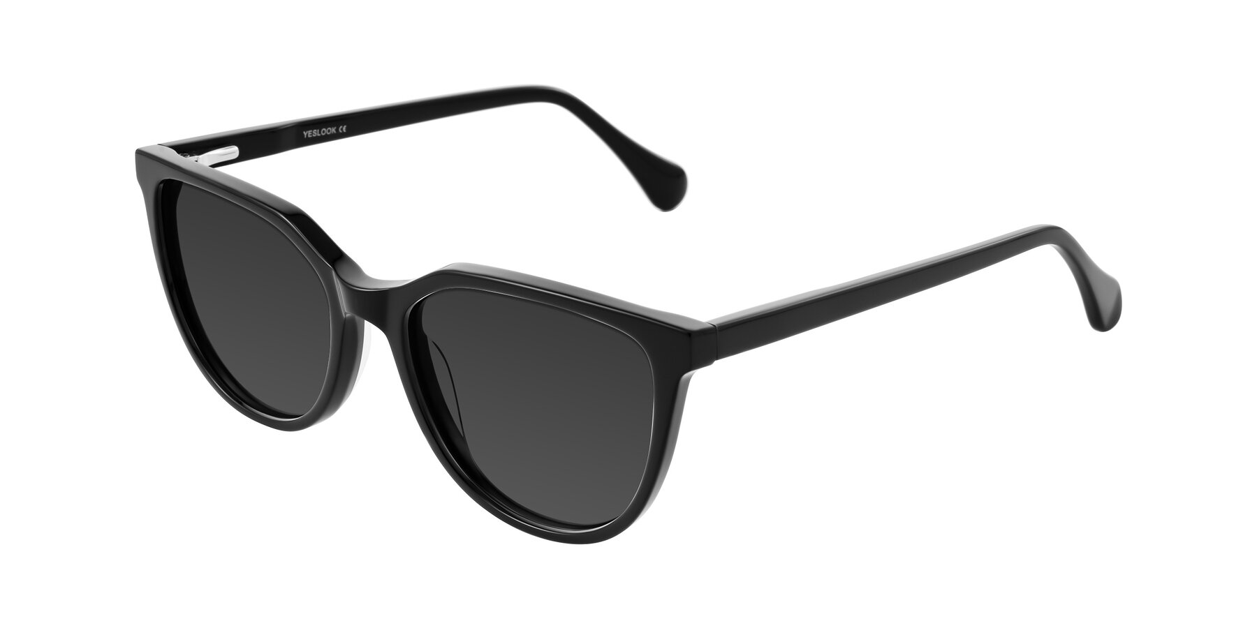 Angle of Glenroe in Black with Gray Tinted Lenses