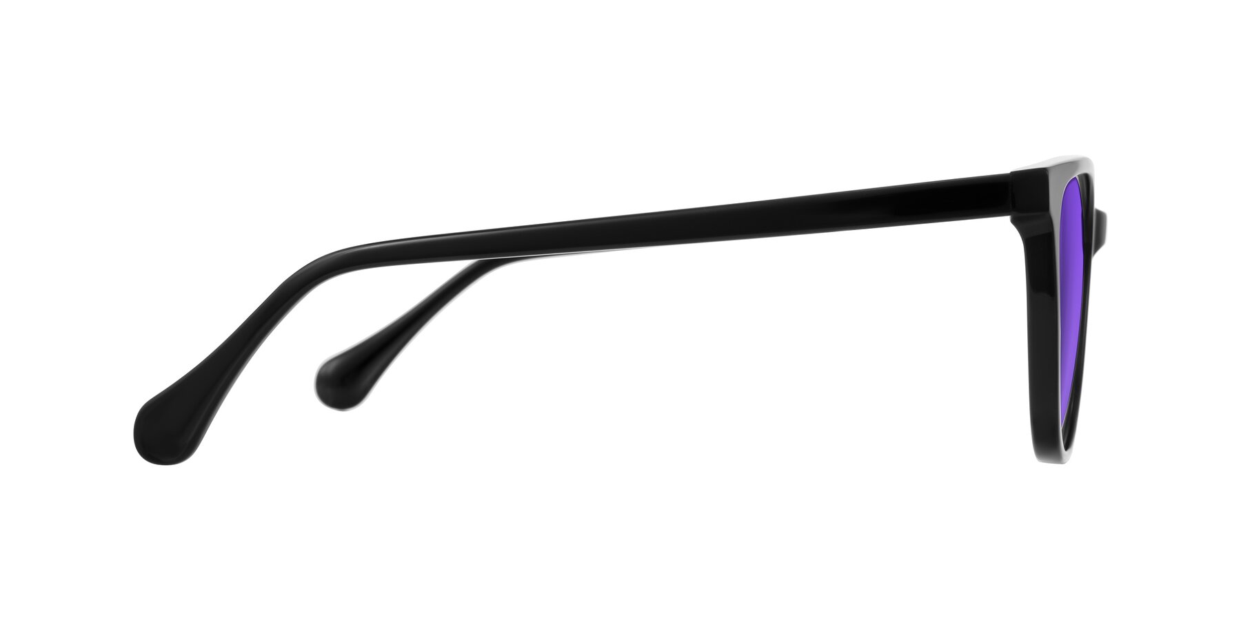 Side of Glenroe in Black with Purple Tinted Lenses