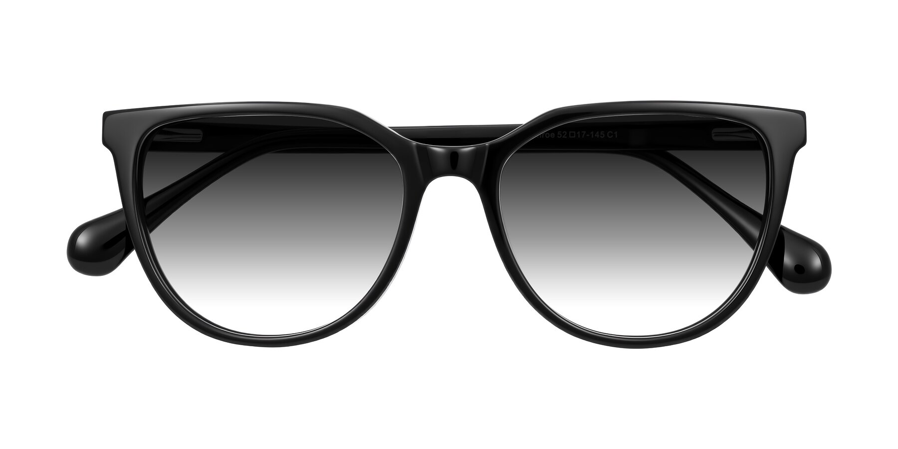 Folded Front of Glenroe in Black with Gray Gradient Lenses