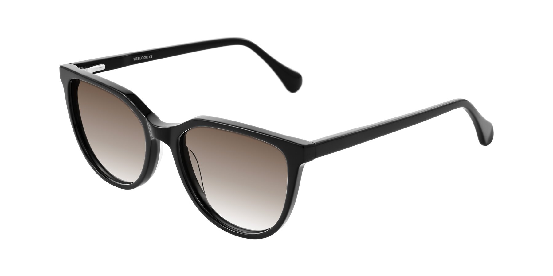 Angle of Glenroe in Black with Brown Gradient Lenses