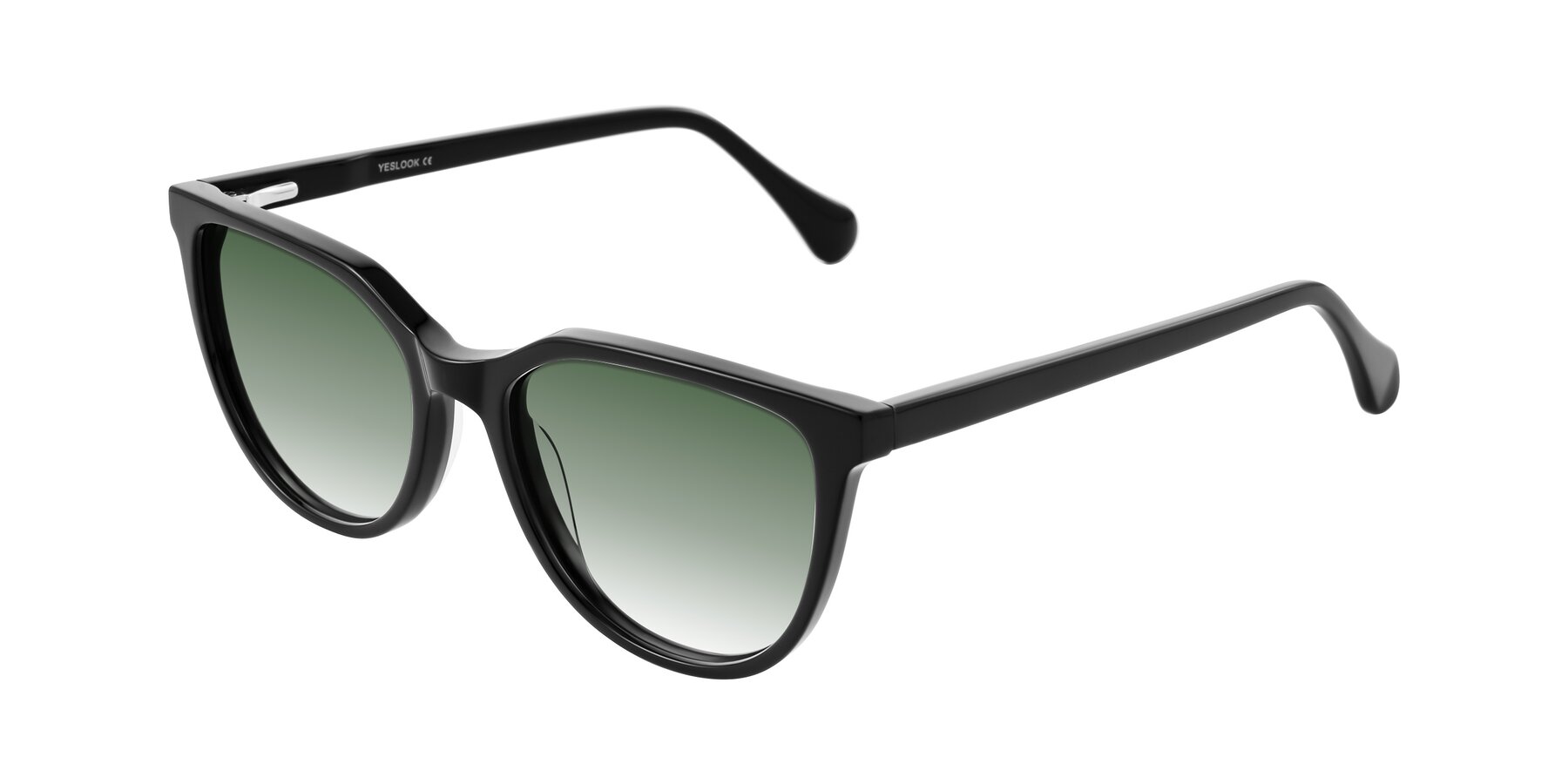 Angle of Glenroe in Black with Green Gradient Lenses