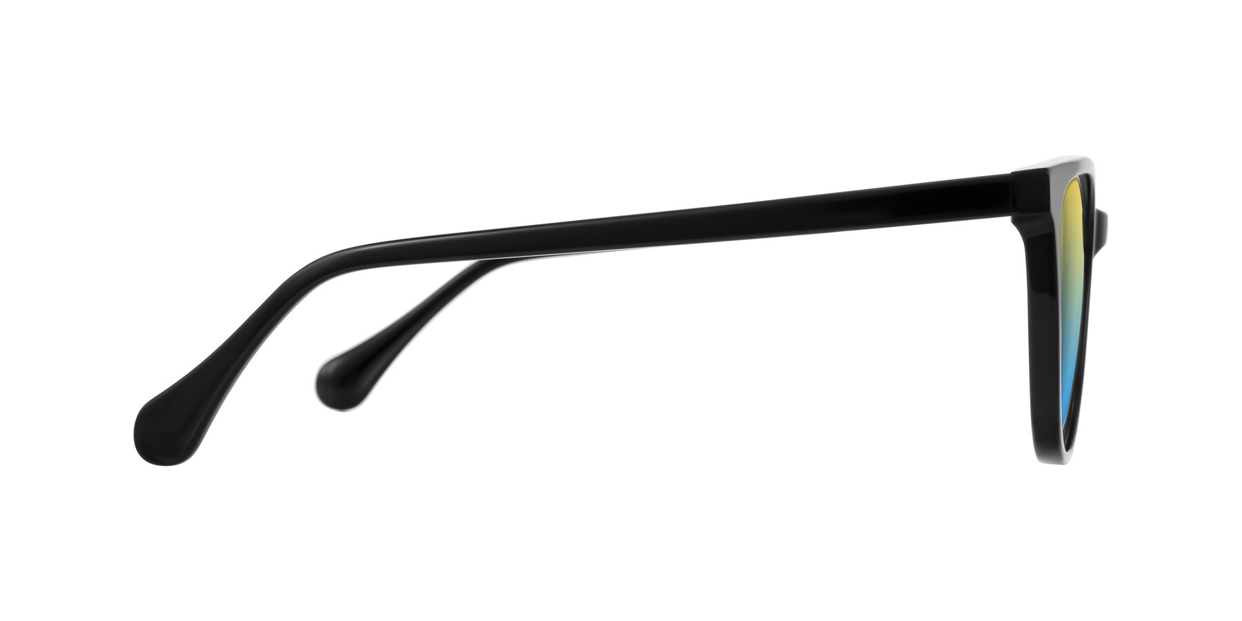 Side of Glenroe in Black with Yellow / Blue Gradient Lenses