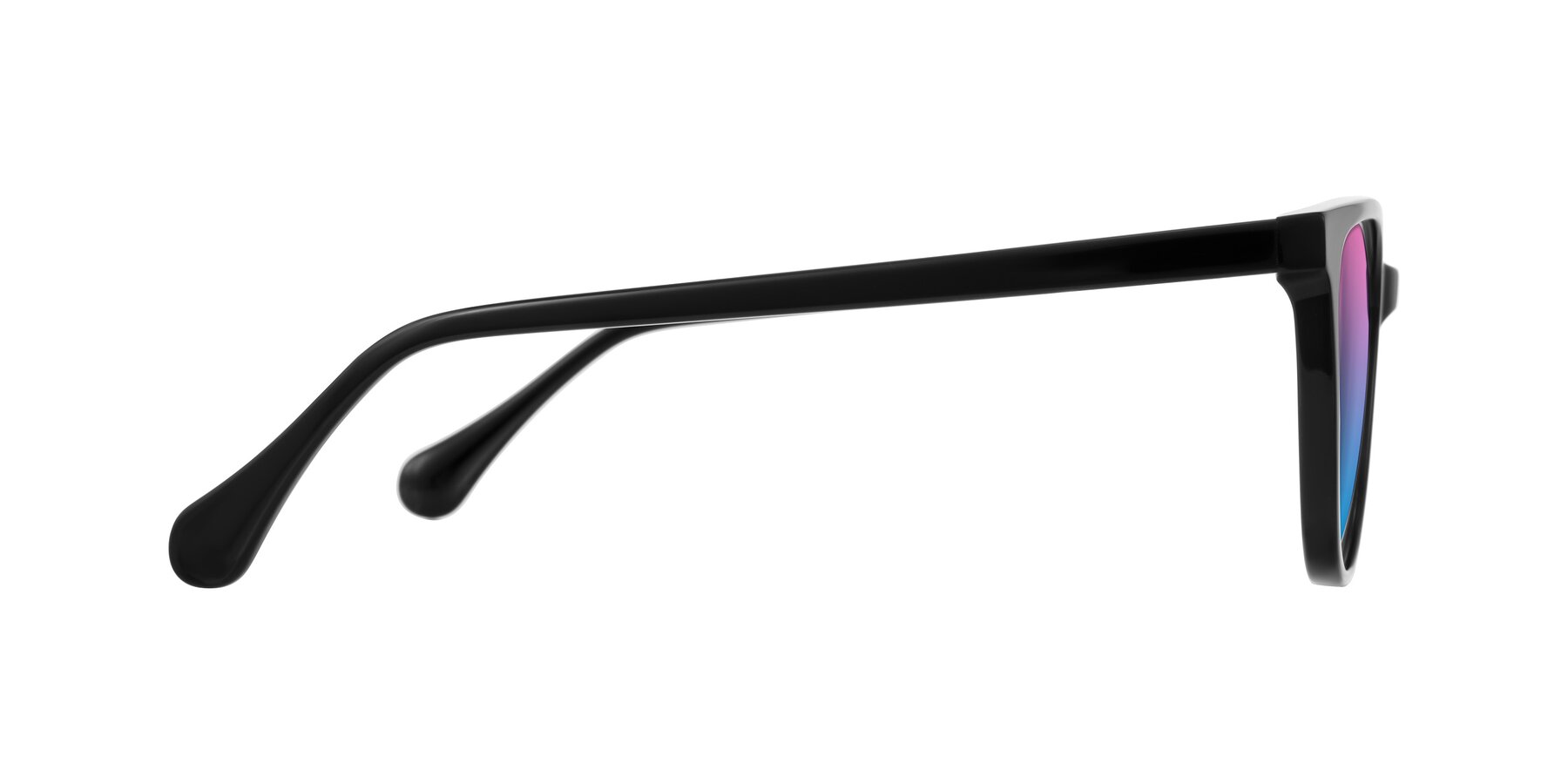 Side of Glenroe in Black with Pink / Blue Gradient Lenses