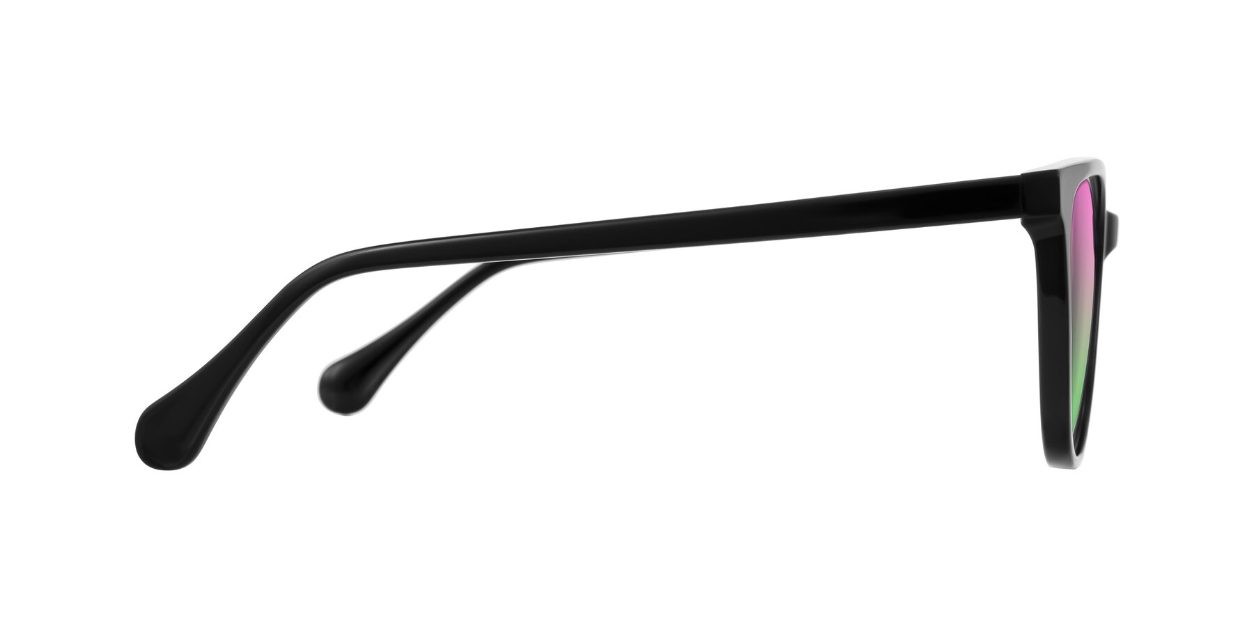 Side of Glenroe in Black with Pink / Green Gradient Lenses