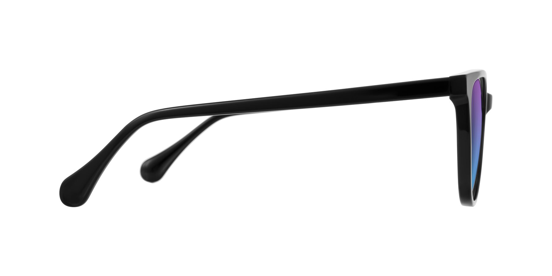 Side of Glenroe in Black with Purple / Blue Gradient Lenses
