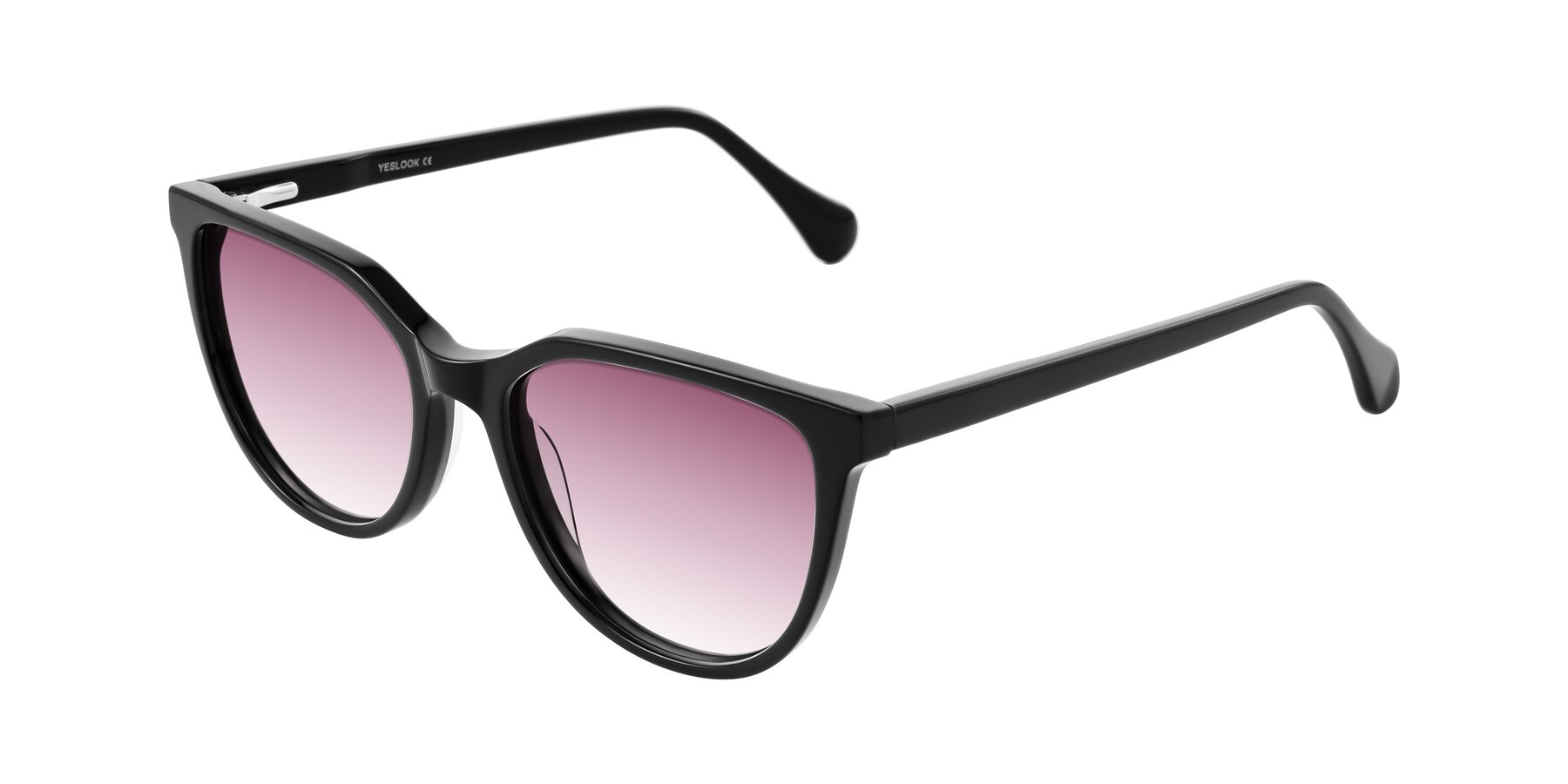 Angle of Glenroe in Black with Wine Gradient Lenses