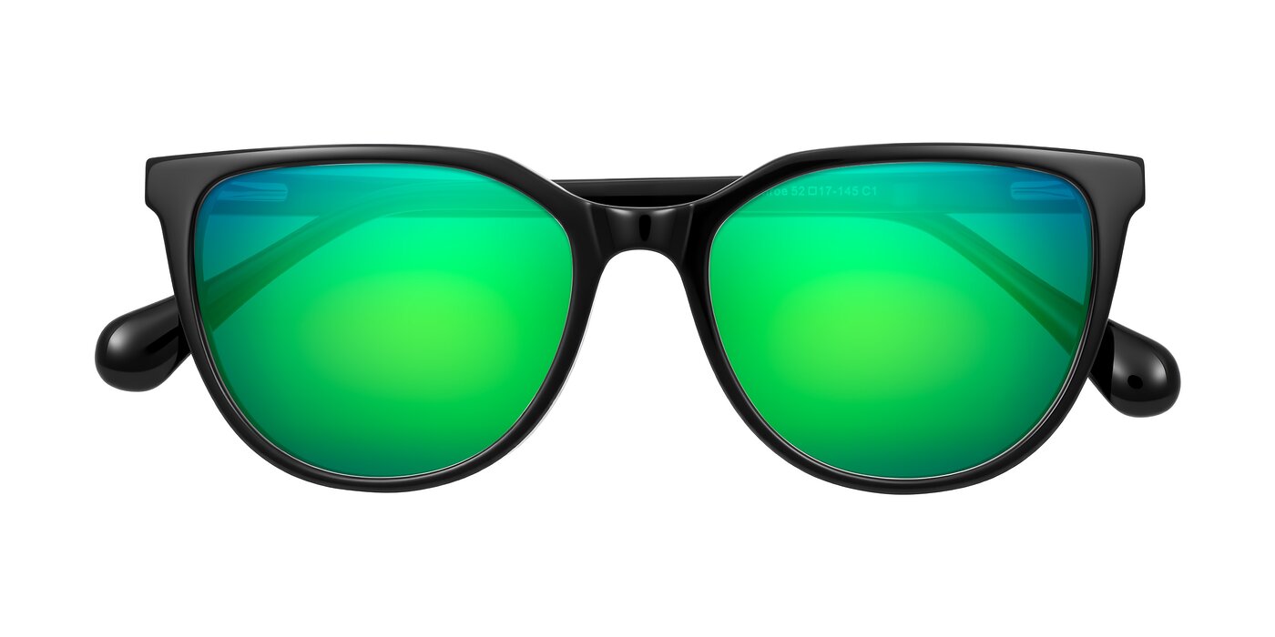 Glenroe - Black Flash Mirrored Sunglasses