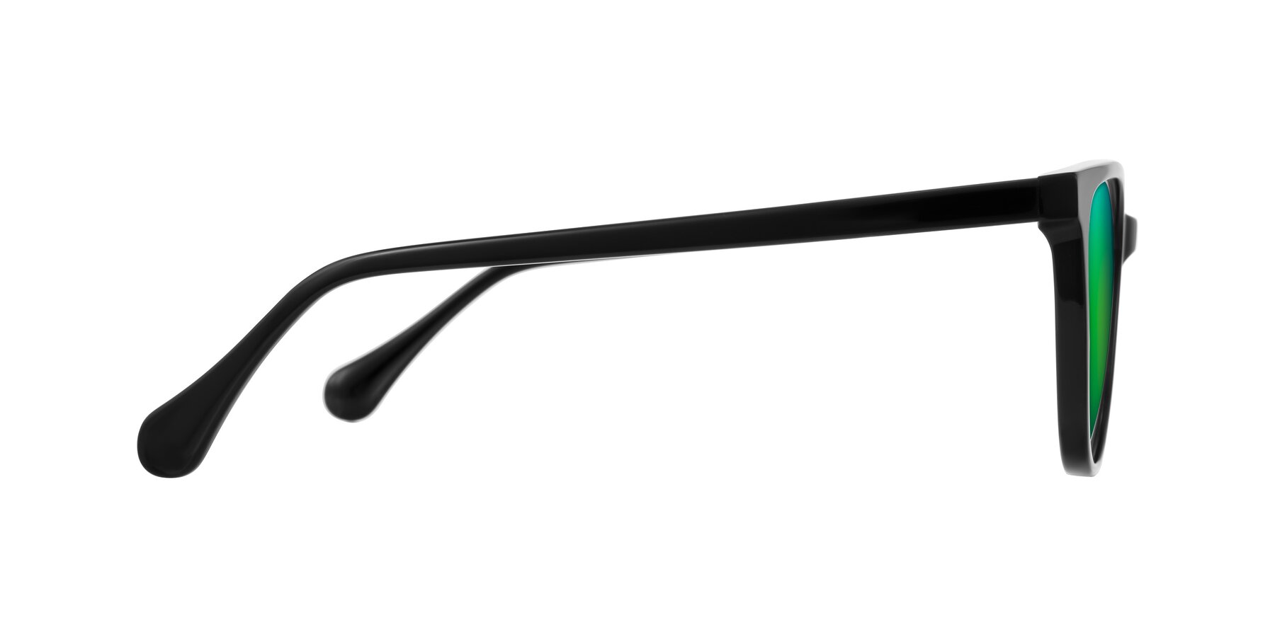 Side of Glenroe in Black with Green Mirrored Lenses