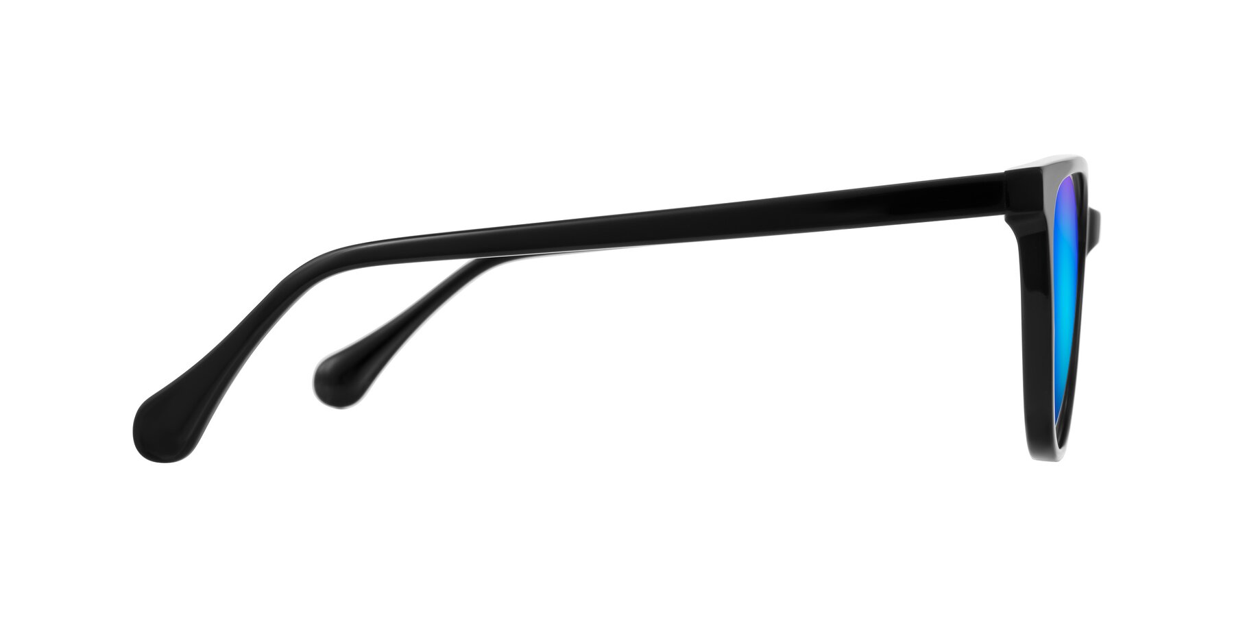 Side of Glenroe in Black with Blue Mirrored Lenses