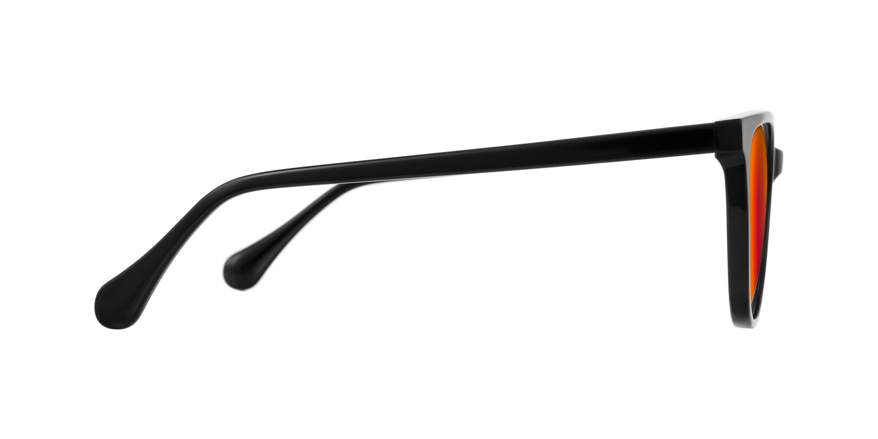 Side of Glenroe in Black with Red Gold Mirrored Lenses