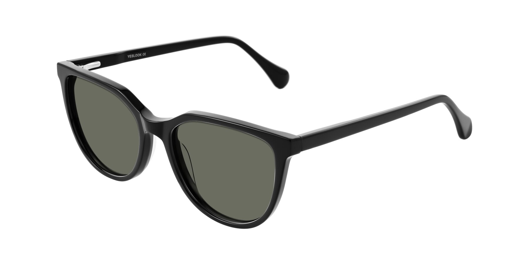 Angle of Glenroe in Black with Gray Polarized Lenses