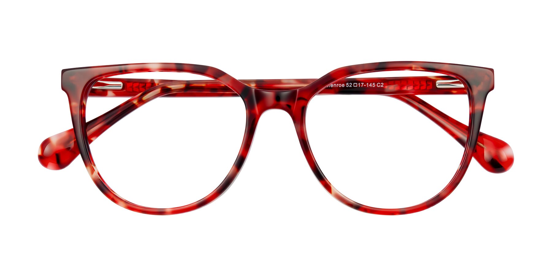 Folded Front of Glenroe in Red Tortoise with Clear Eyeglass Lenses