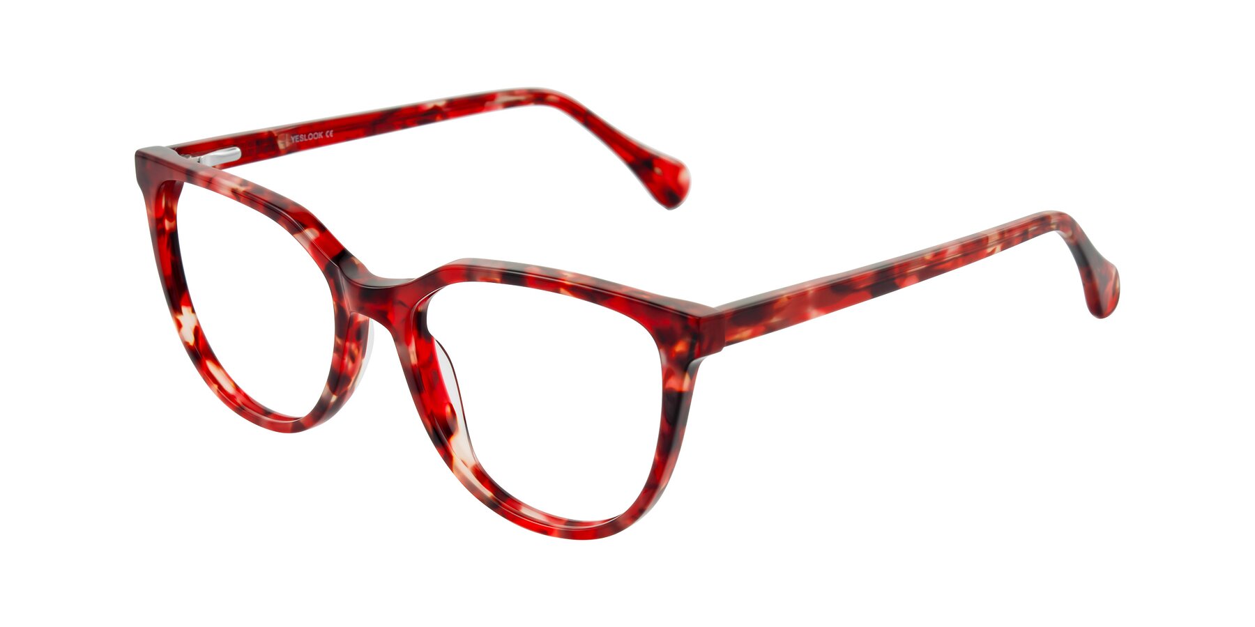 Angle of Glenroe in Red Tortoise with Clear Eyeglass Lenses