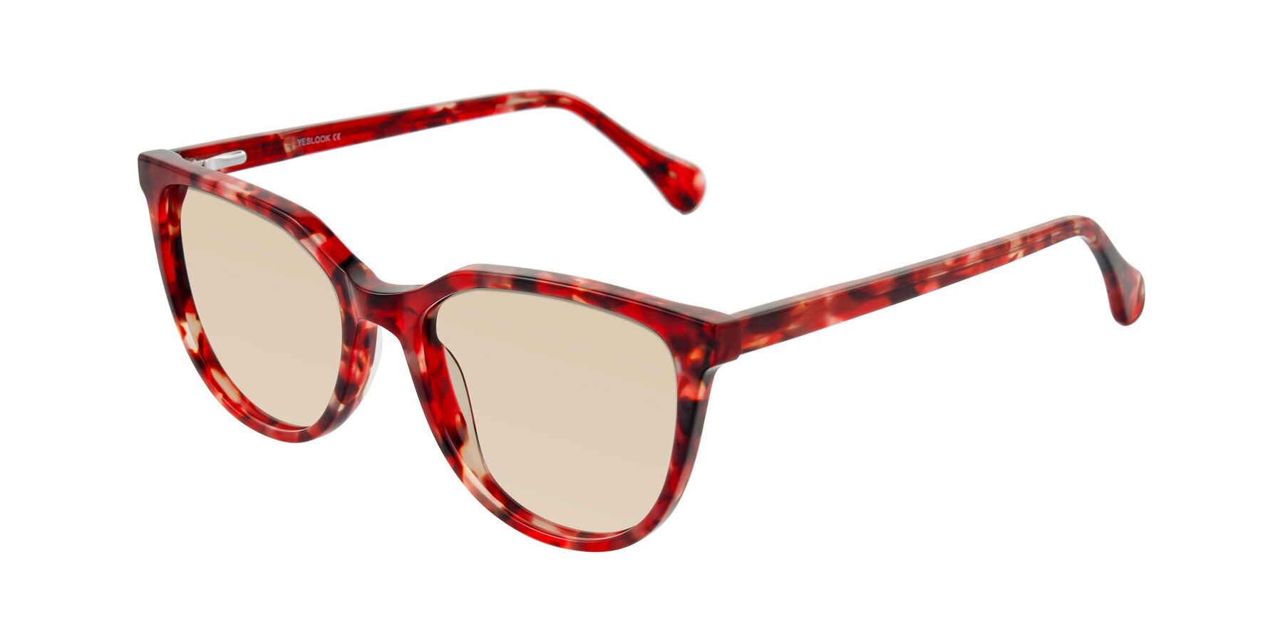 Angle of Glenroe in Red Tortoise with Light Brown Tinted Lenses